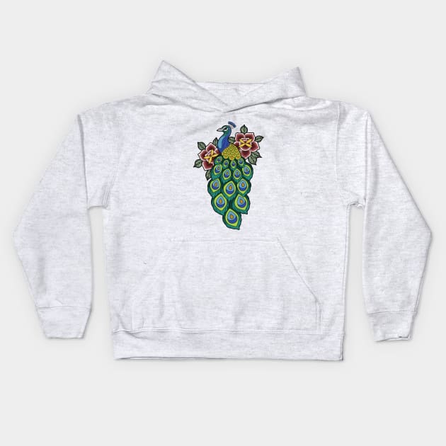 Peacock Kids Hoodie by NicoleHarvey